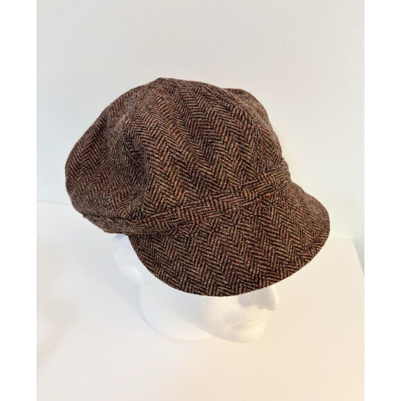 SCALA PRONTO Women's Wool Blend Herringbone Jeweled Flat Cap Newsboy Cap - Picture 2 of 6